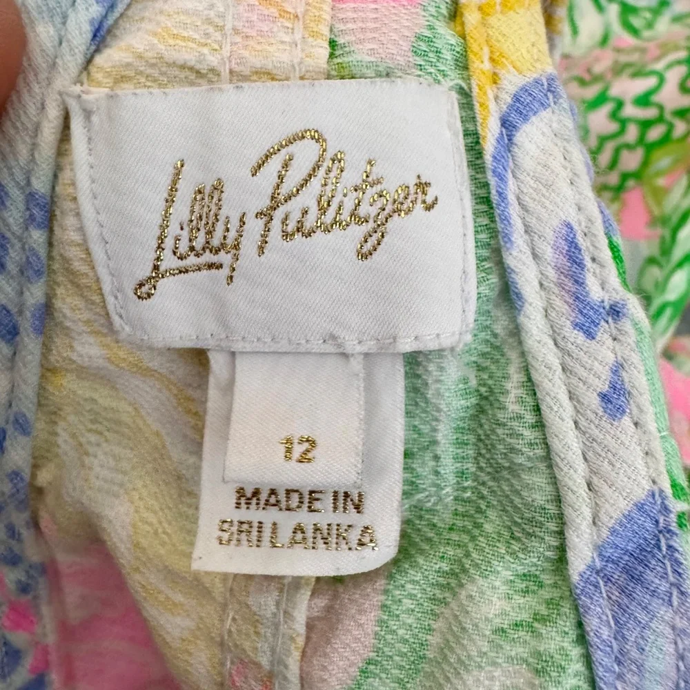 Lilly Pulitzer Girls Varney Overall Dress Adjustable Mixed‎ Print Size 12 D